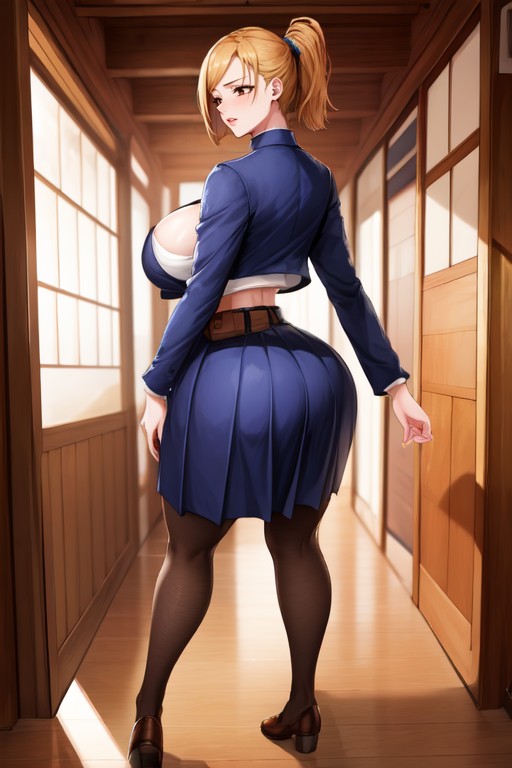 Beautiful Back View, Thick Thighs, Lusamine From Pokmon Hentai AI Porn