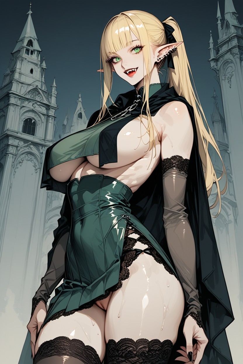 Mini Skirt, Armwear, Bubble Butt Hentai AI Porn