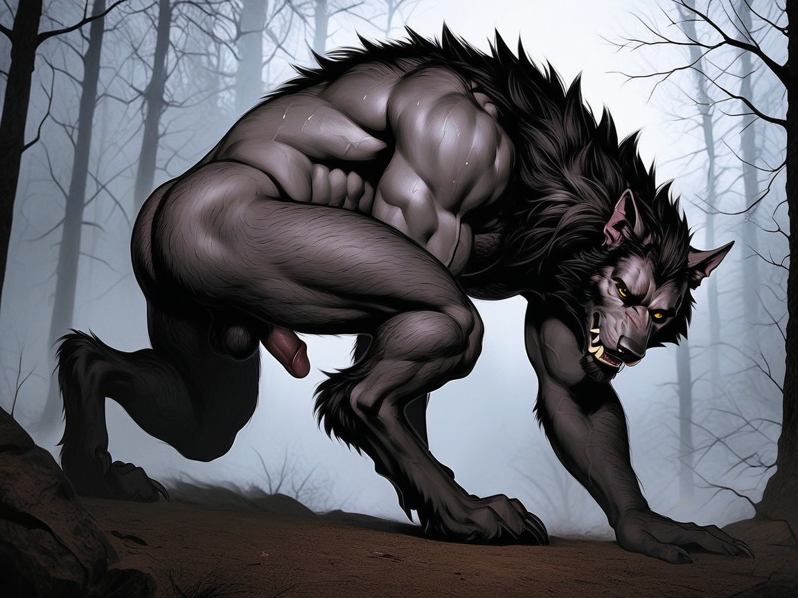 18+, Small Ass, Werewolf Has Wolfl Ike Features AI Gay Porn