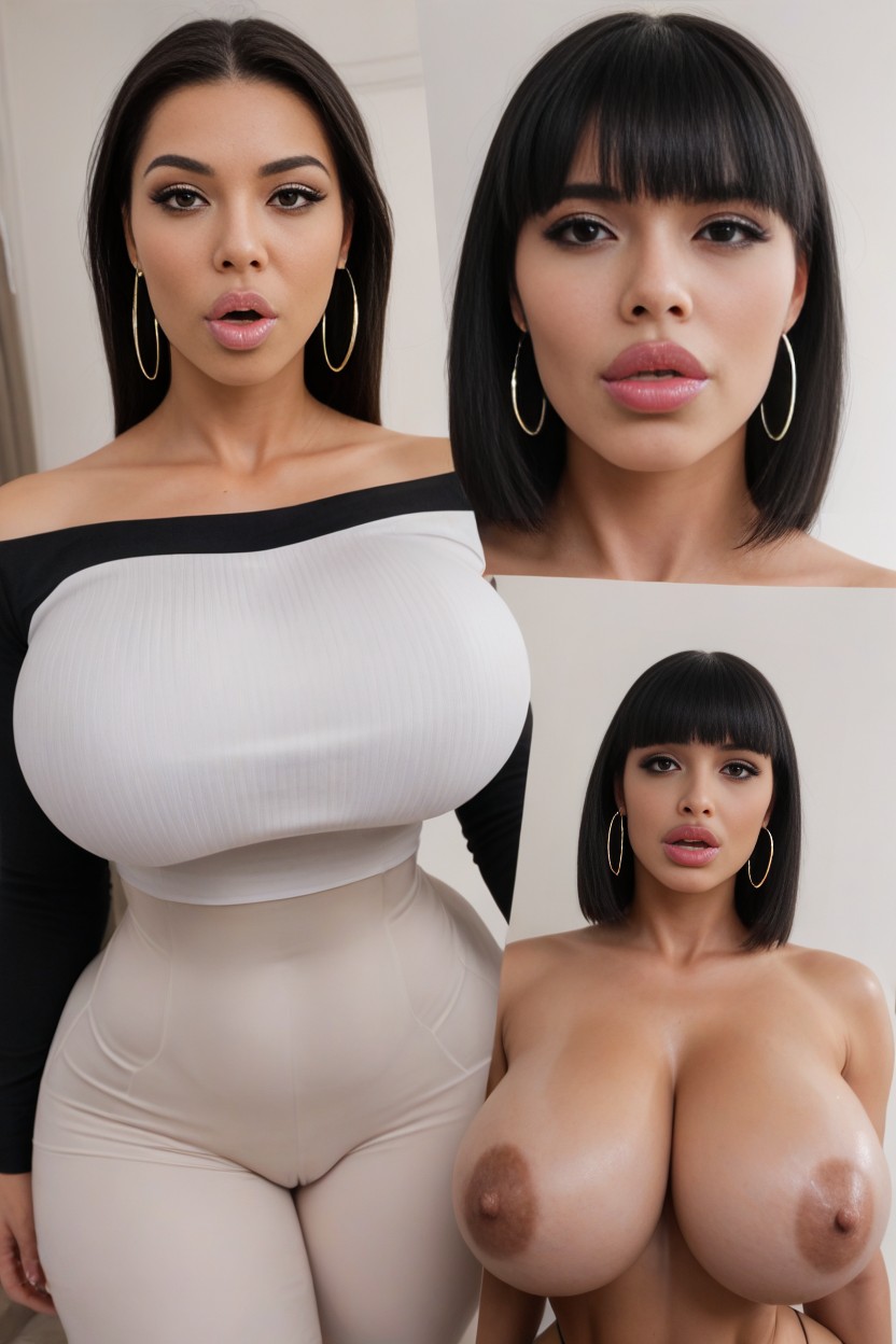Round Hips, Front View, Gigantic Perfect Boobs AI Porn