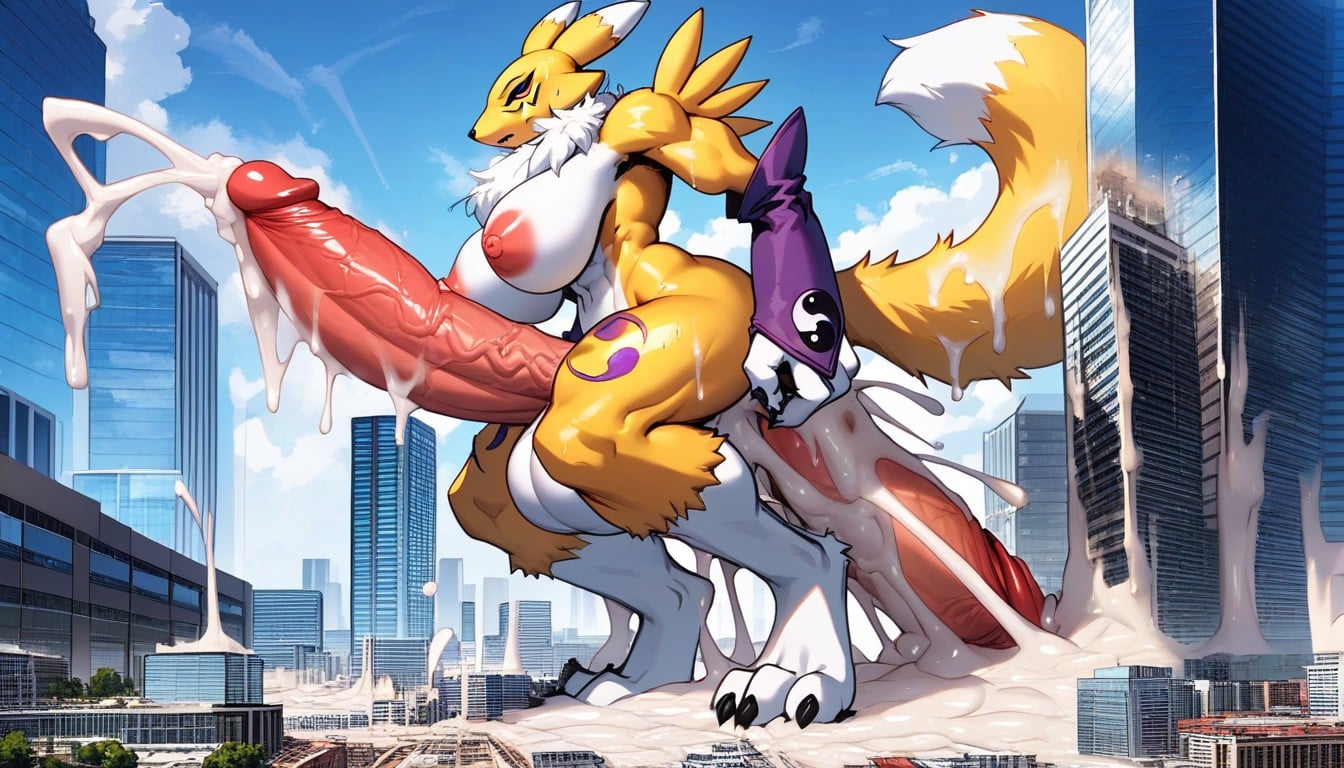 Hand Holding Building, Futa Renamon, Have Sex With Building Furry AI Porn