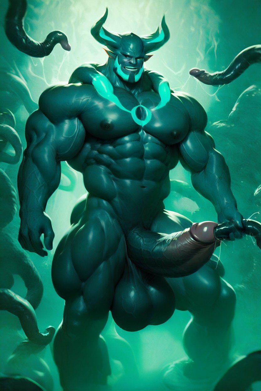 20+, Hyper Exaggerated Gigantic Muscle Physique, Veiny Balls AI Gay Porn