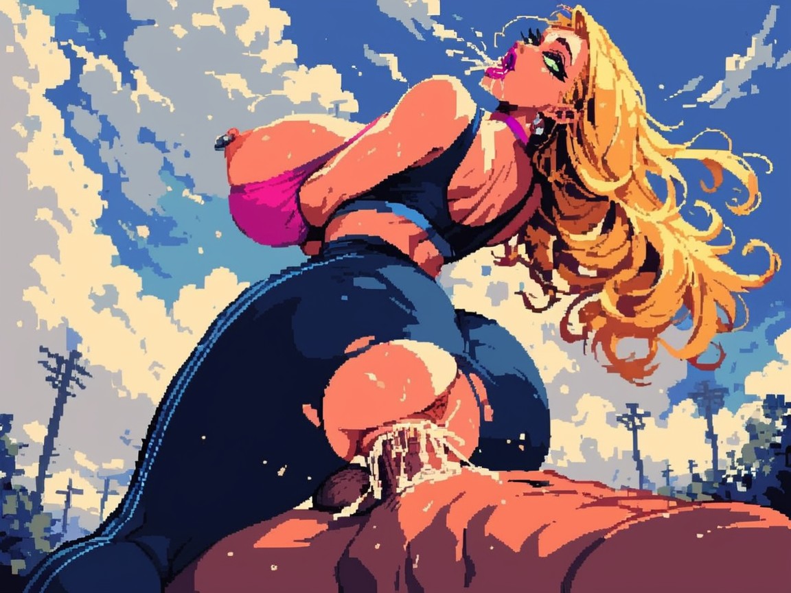 Grabbing Ass, Huge Muscular Fitness Instructor, Perfect Fit Round Ass AI Porn