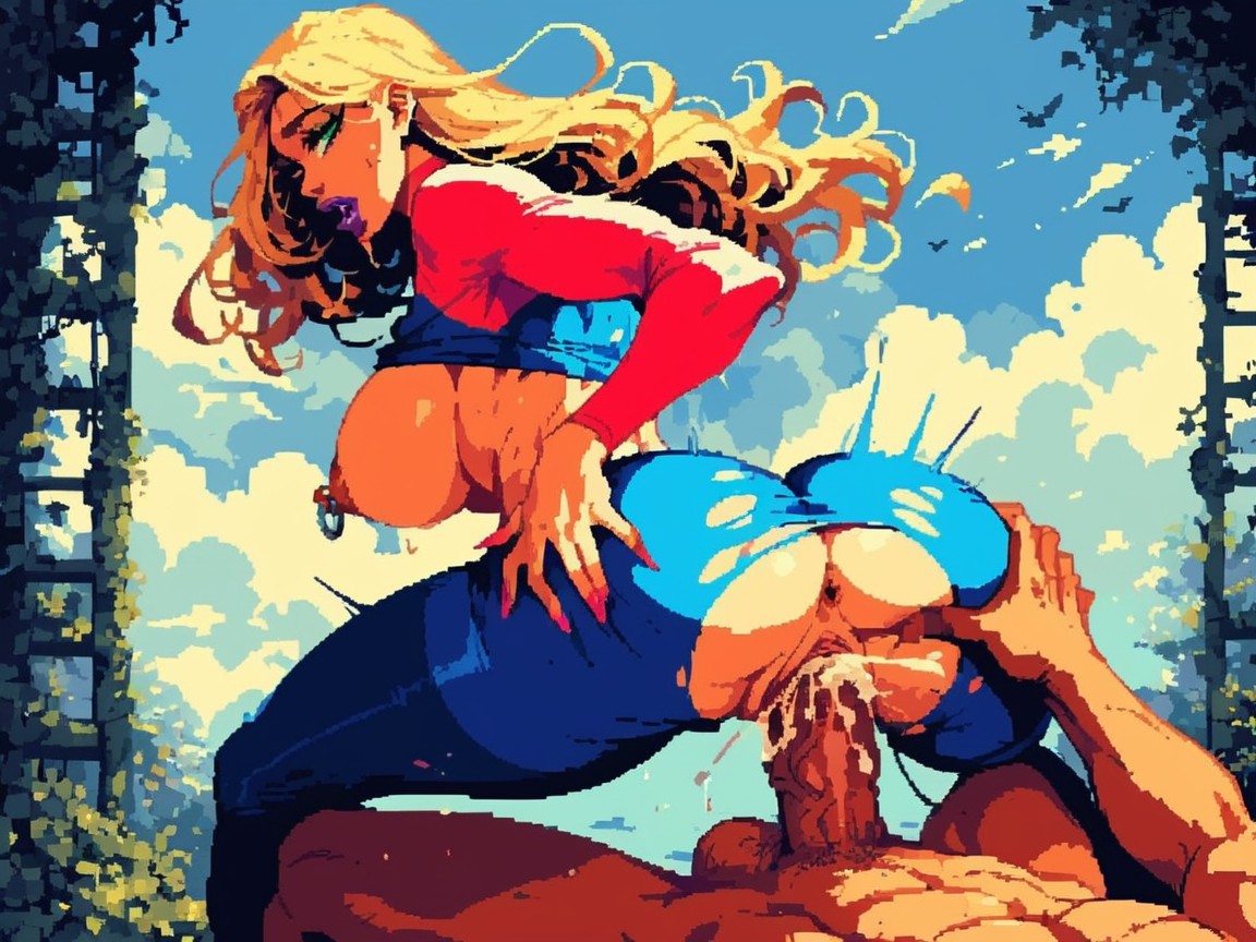 Large Ass, Jumping Breasts, Rolling Eyes AI Porn