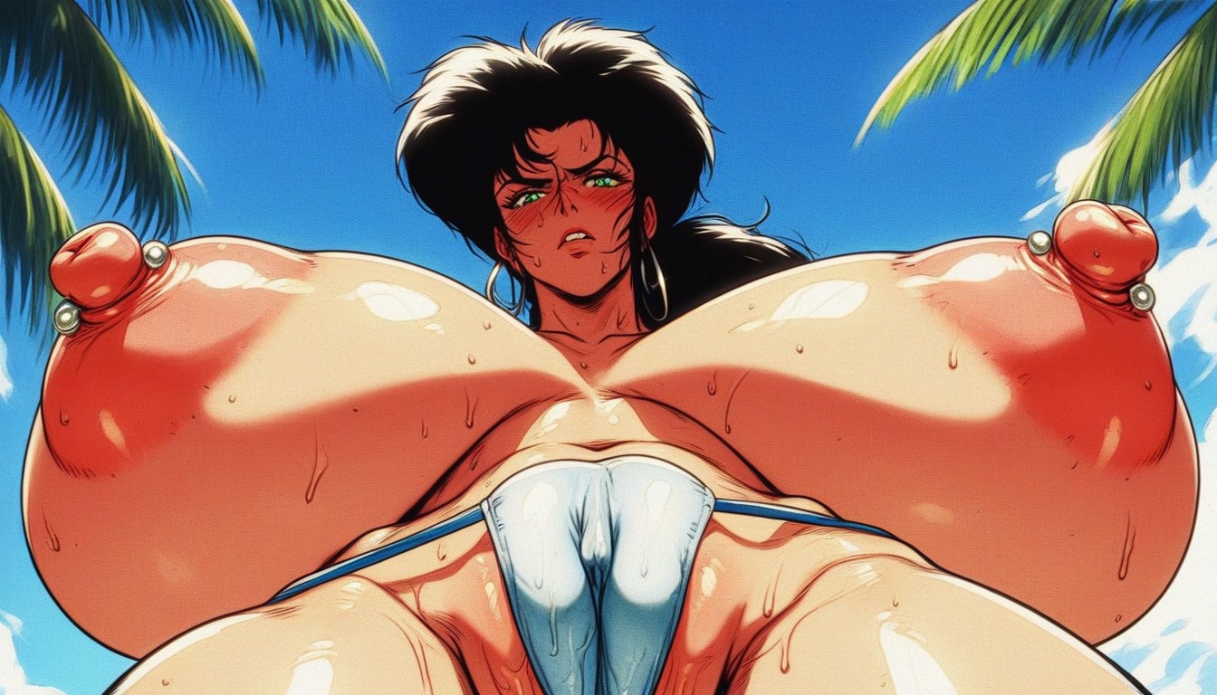 Huge Long Thick Nipples, Enlarged Nipples, Contour Shadows AI Porn