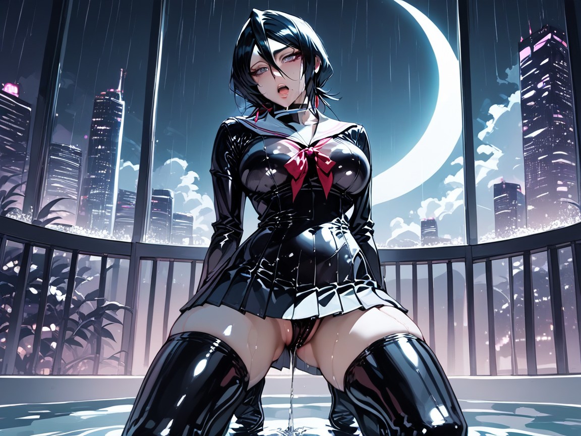 Immersed In Water, Wet Uniform, Soaked Hentai AI Porn