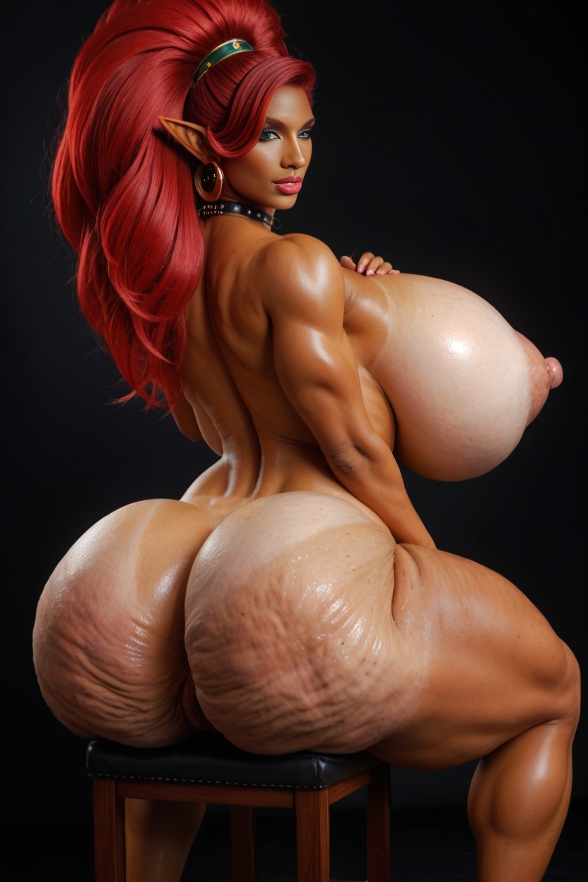 Freckles, Long Elf Ears, Thick Hips Wider Than Shoulders AI Porn