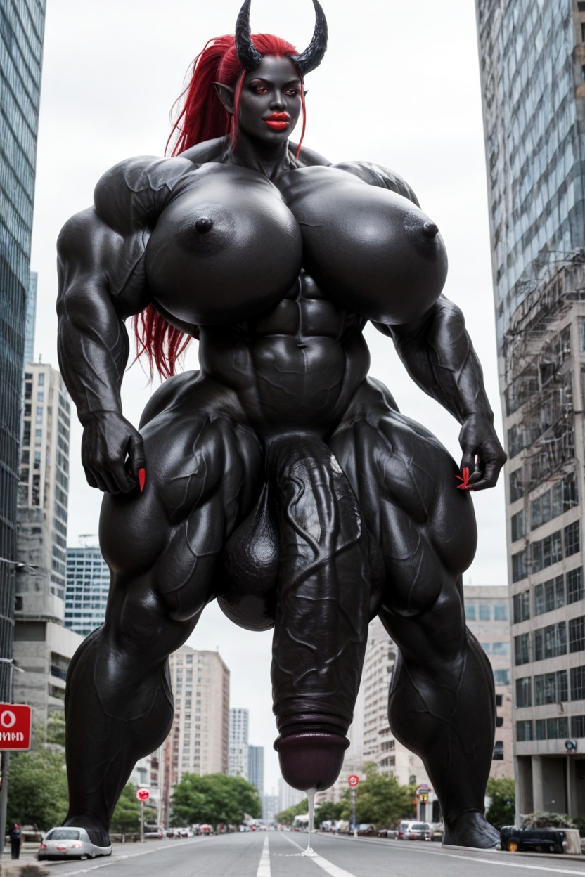 Big Claws, Black Skin, Giantess Shemale AI Porn