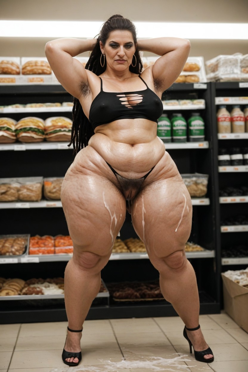 Veiny Breasts, Dreadlocks, Large Earrings AI Porn
