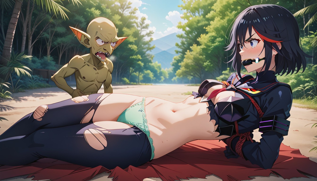 Female Ryuko Matoi From Kill La Kill, Forest, Side View Hentai AI Porn