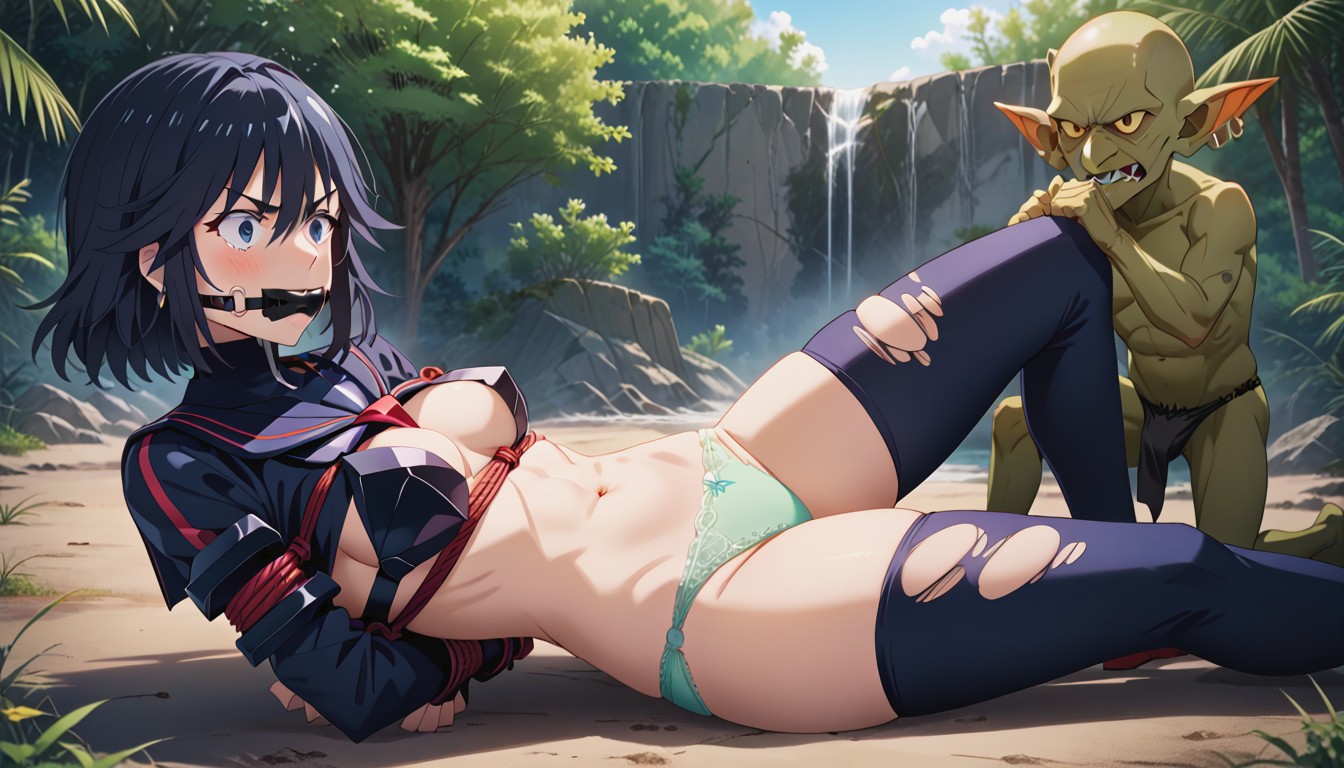 Male Goblin Sitting Above A Female, Taller Female, Male Goblin No Gag Hentai AI Porn