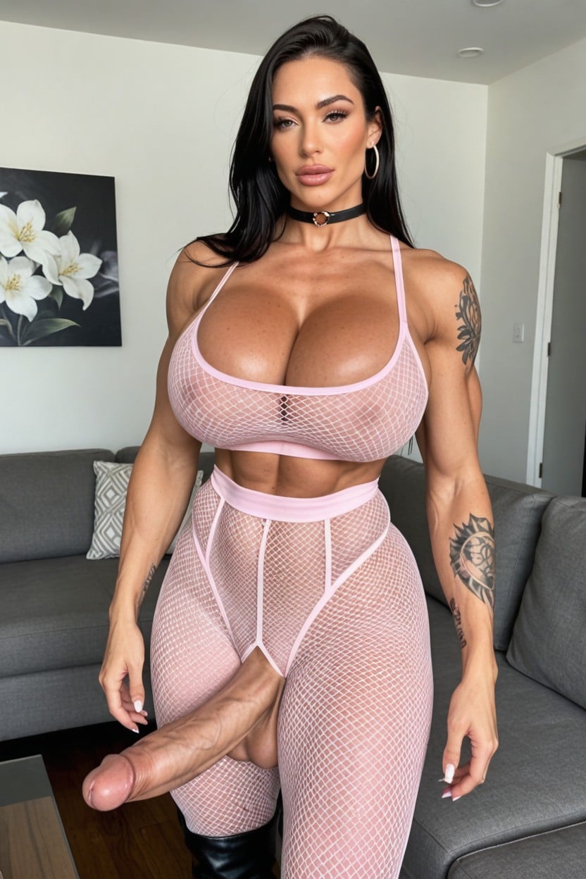 Veiny Cock, Thick Muscular Thighs, Thicc Shemale AI Porn