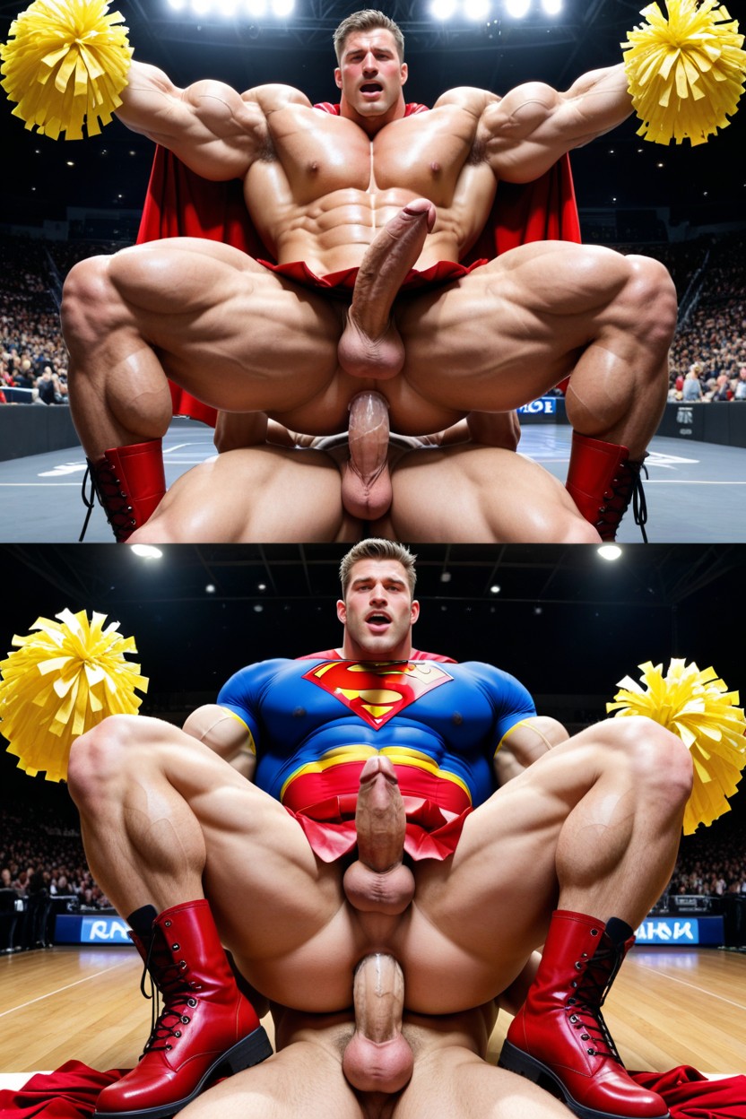 Massive Muscles, Ahegao, Blushing Deep Red AI Gay Porn