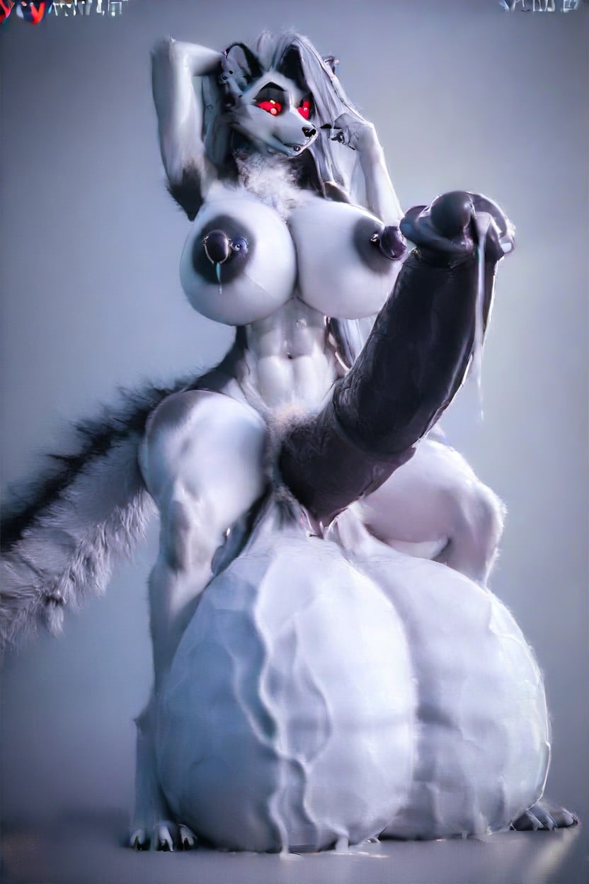 Veiny Balls, Standing With Spread Legs, Massive Penis Furry AI Porn