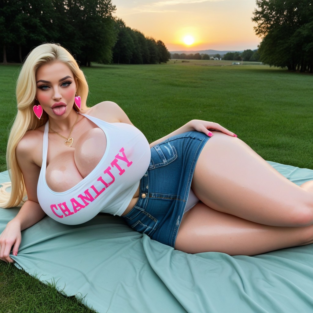 Brazilian, Round Face, Massive Swollen Bimbo Lips AI Porn