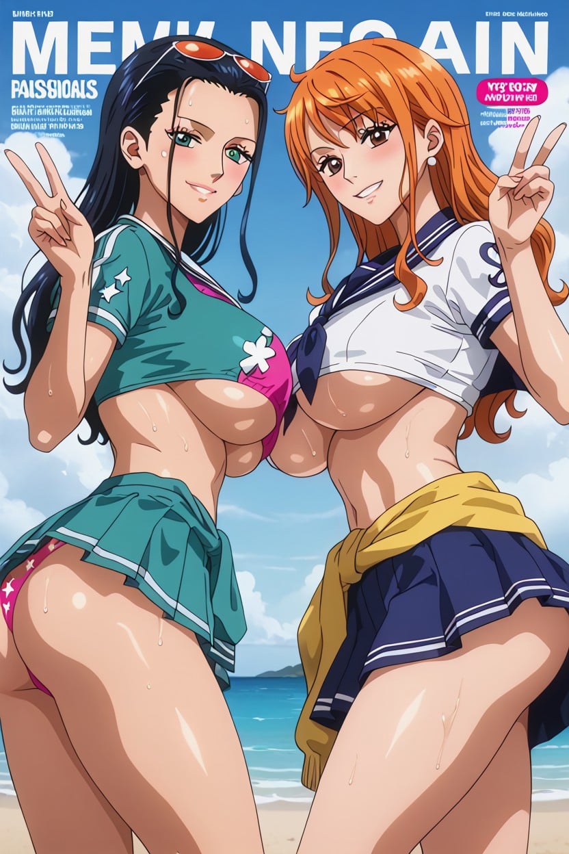 Oiled Skin, Sport Bra, Excited Hentai AI Porn