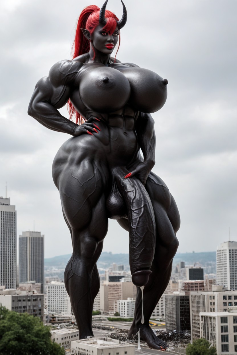 Standing, Abs, Thick Thighs Shemale AI Porn