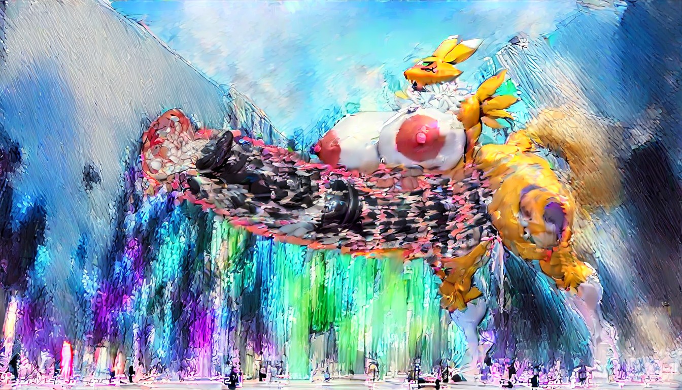 Cock Inside Building, Cumming On Self, Projectile Cum Furry AI Porn