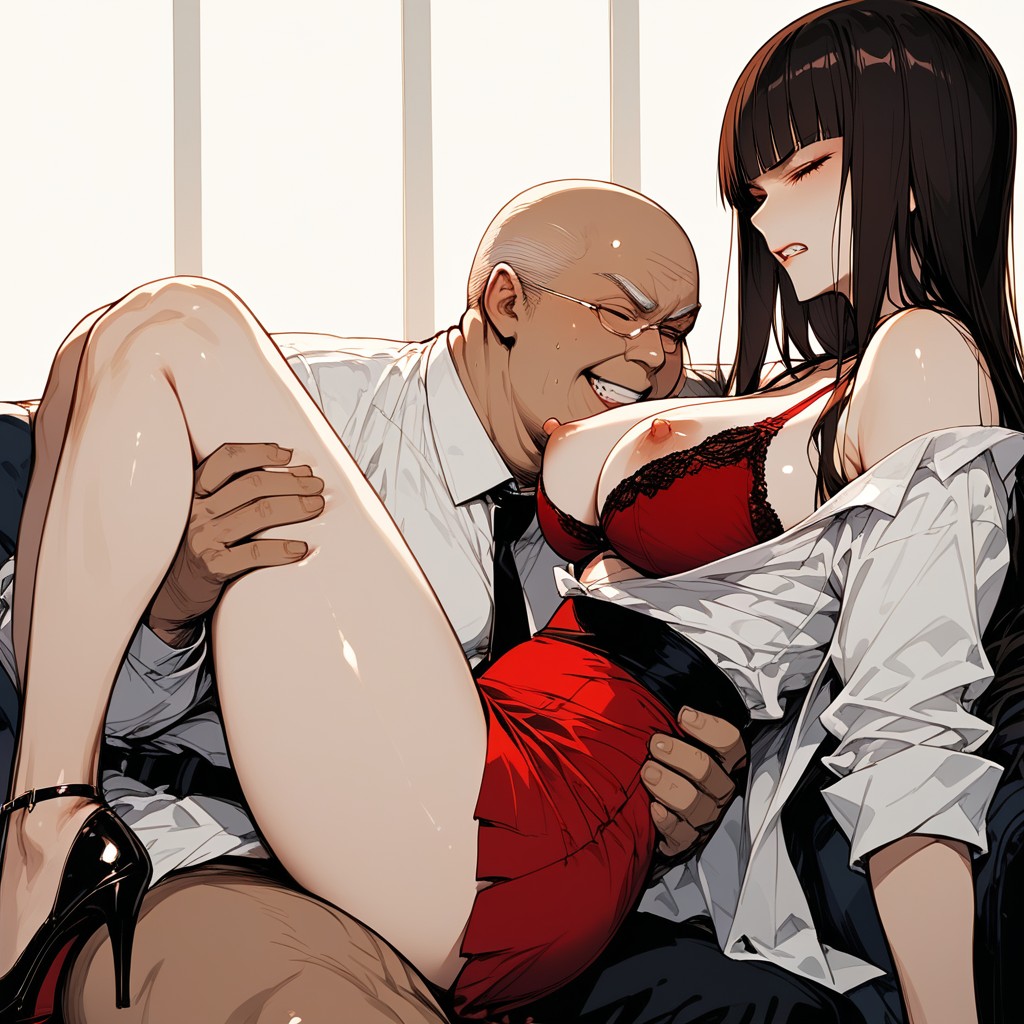Perfect Proportions, Off-shoulder, Tight Skirt Rolled Up Hentai AI Porn