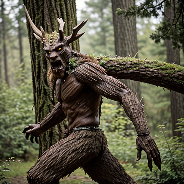 Tree-like Humanoid Creature, Original Homm Art, He Is A Treant AI Porn