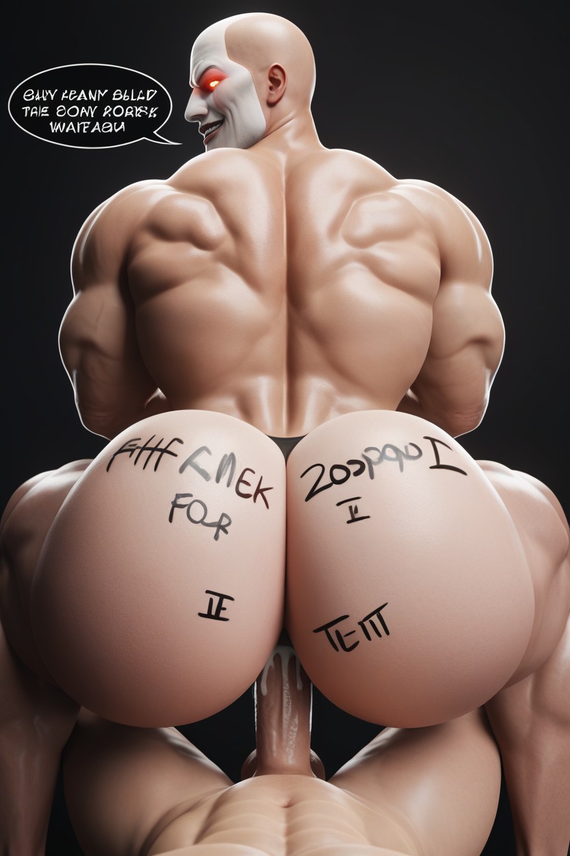 Smug Expression, Pale Skin, Rear View AI Gay Porn
