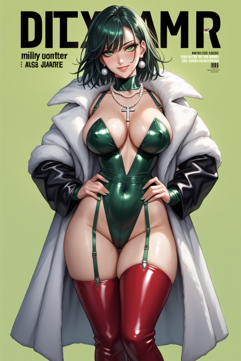 Light Skinned Female, Fubuki From One Punch Man, Sexy Cross Pasties Hentai AI Porn