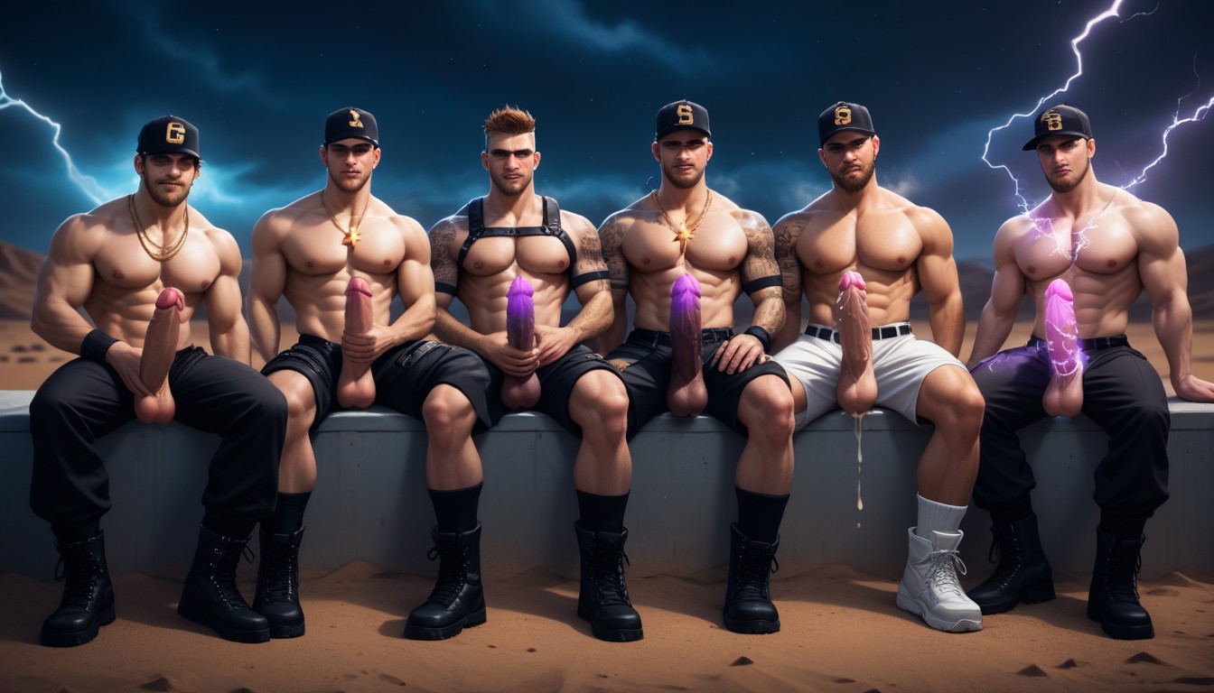 Purple Balls, Heavy Low-hanging Balls, Gold Cross AI Gay Porn