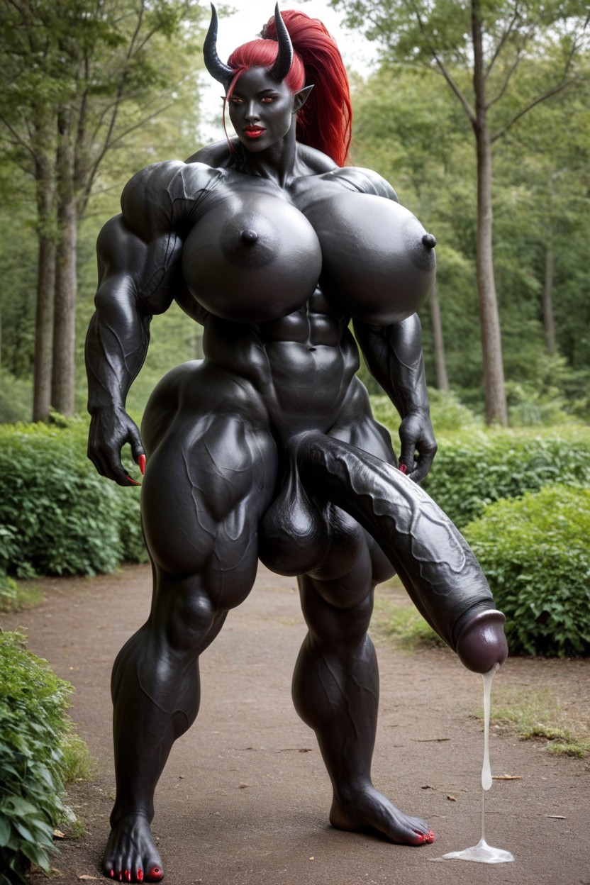 Muscular Thighs, Bottom Heavy, Solo Shemale AI Porn
