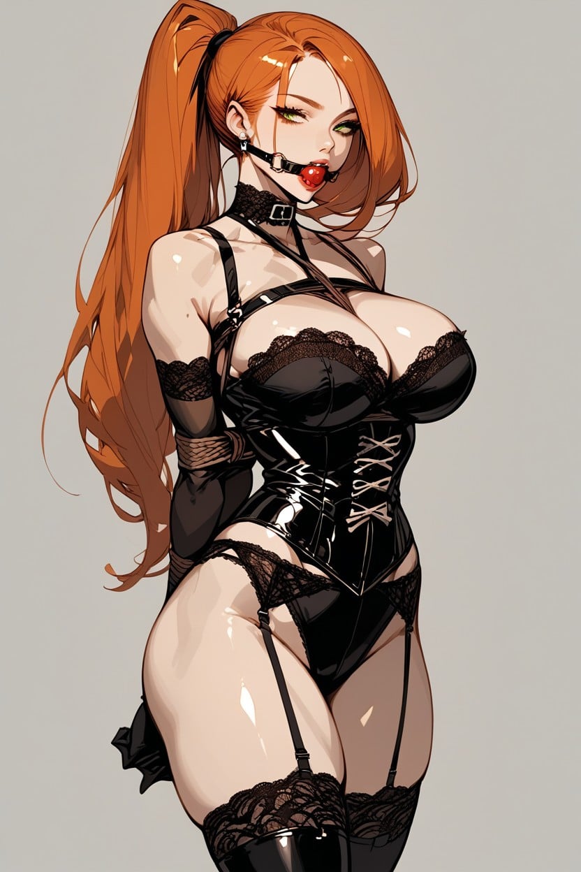 Black Thigh High Boots With Heels, Big Ass, Black Bdsm Collar Hentai AI Porn