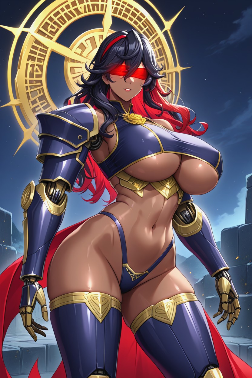 Qunqun Na Olganite, Tifalock Heart, Dark Blue Cyborg Thighs Hentai AI Porn