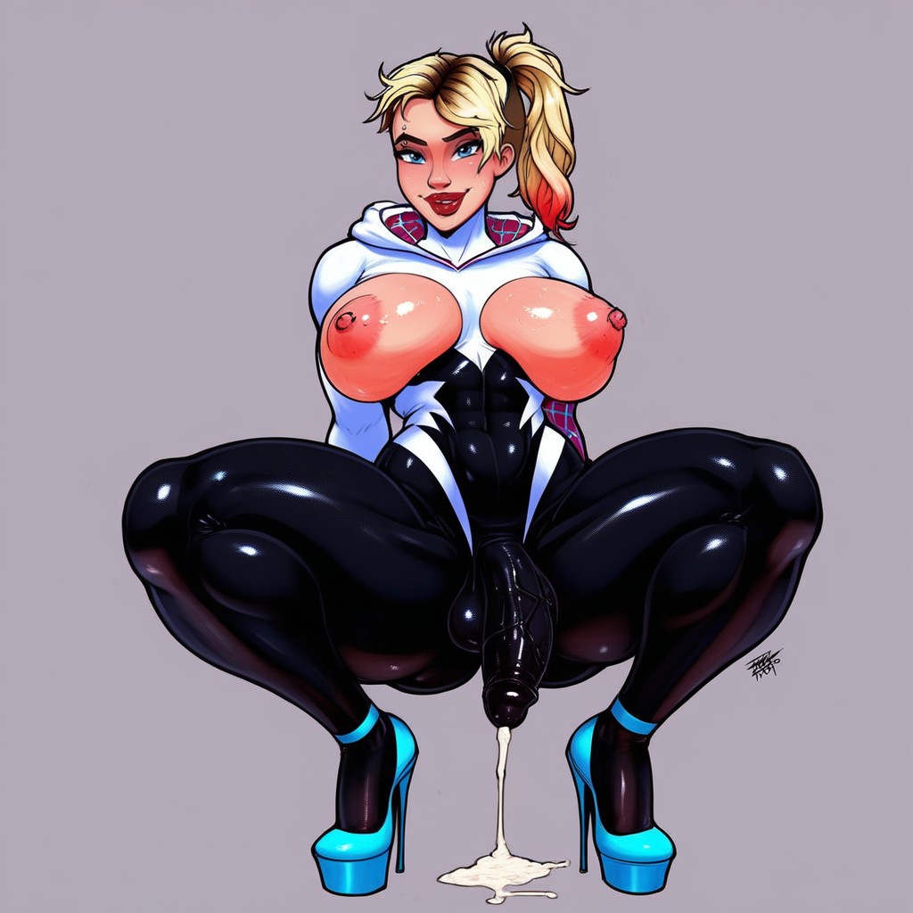 Shiney Breast, Hips, Latex Suit Shemale AI Porn