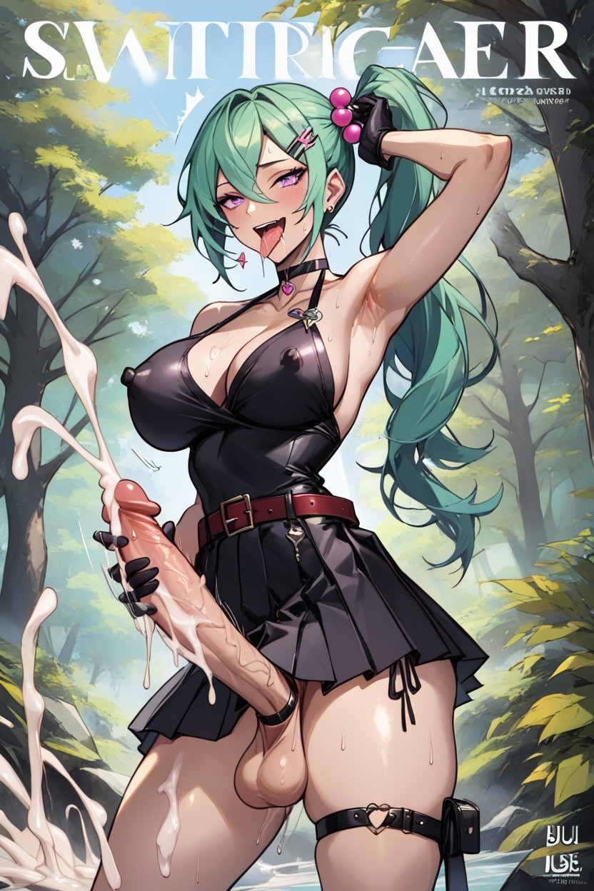 Sleeveless Dress, 25+, Tongue Out Shemale AI Porn