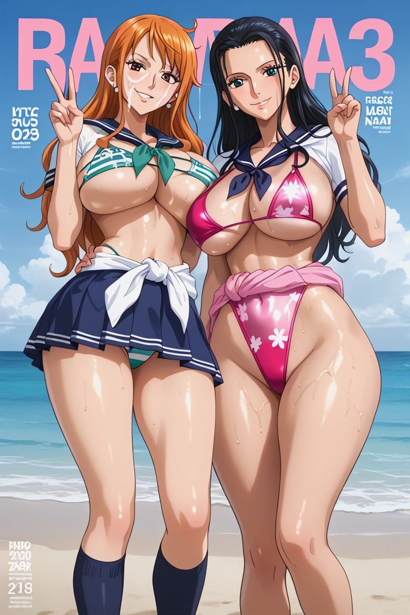 Horny, W Peace, Two Women Hentai AI Porn