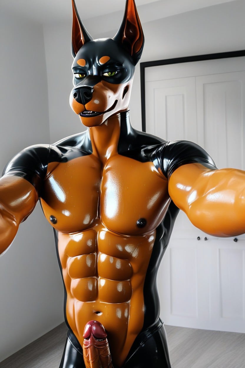 Rubber, Veiny Penis, Veiny Furry AI Porn