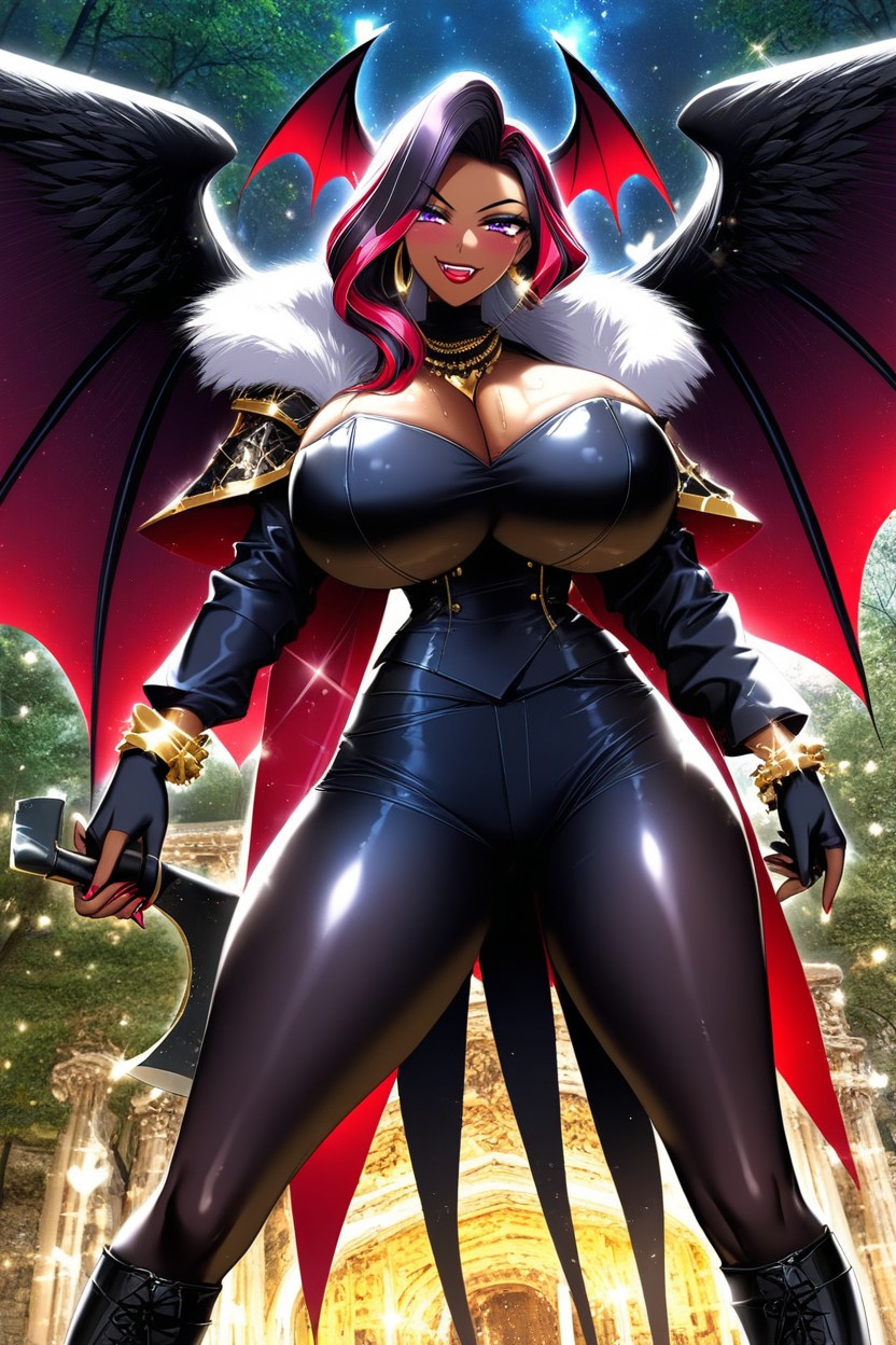 Multi Colored Hair, Purple Eyes, Tawna Bandicoot Ebony AI Porn