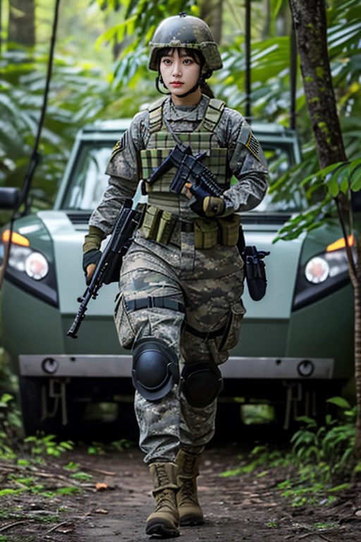 Kevlar Body Armor, Award Winning Photo, Large Hips Porno IA Asiatique
