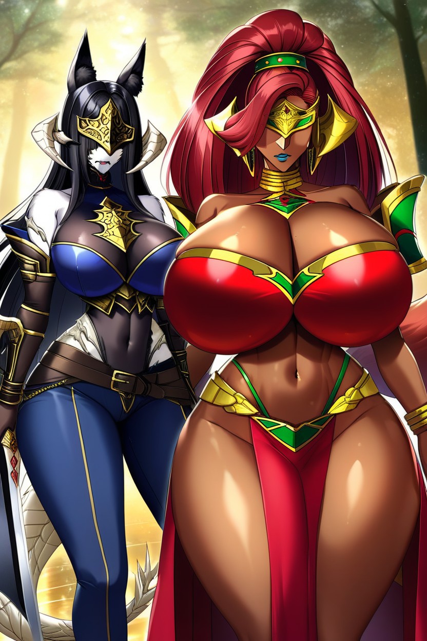 Forest Lake, Fox, Holding Huge Massive Sword Furry AI Porn