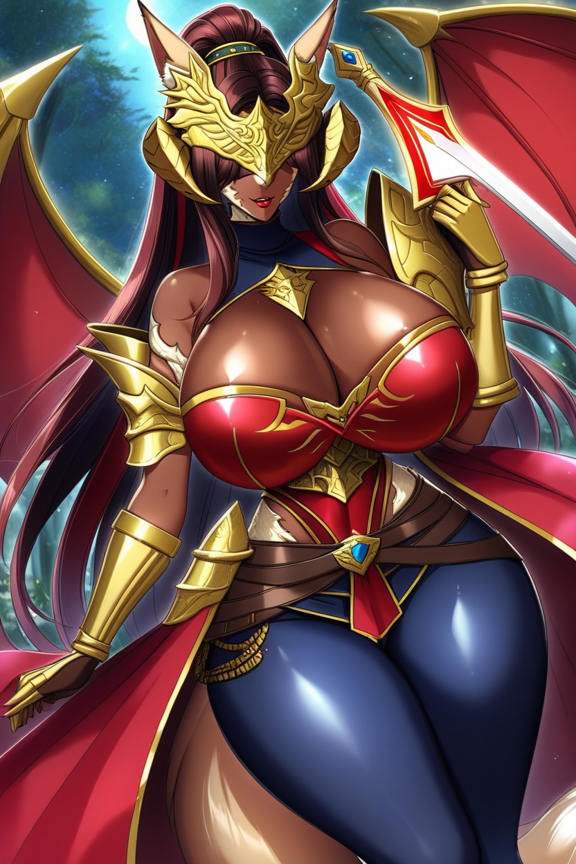 "the Fire Keeper From Dark Souls ", Green Thong, Fusion Furry AI Porn