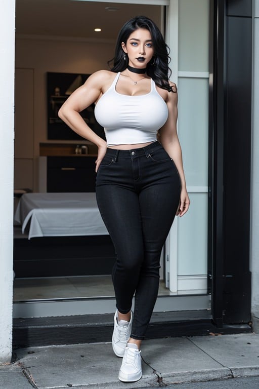Extremely Large Steroid Arms, 巨大な胸, Giant Saggy Breasts AIポルノ