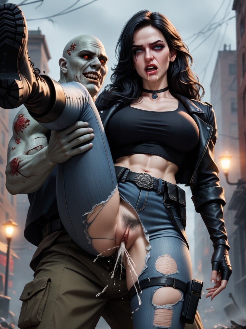 Green Eyes" Fucked By Ugly Fat Zombie, Wide Angle, Smeared Makeup AI Porn