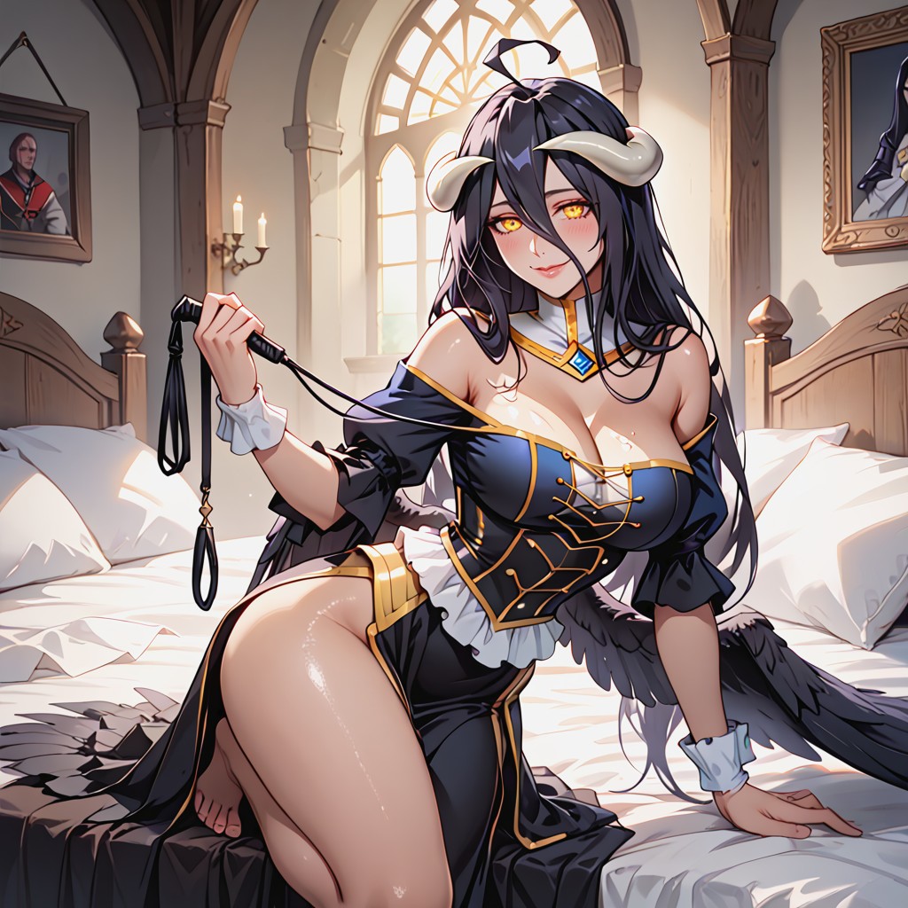 One Leg On Bed, Velvet Skin, Perfect Rounded Breast Hentai AI Porn