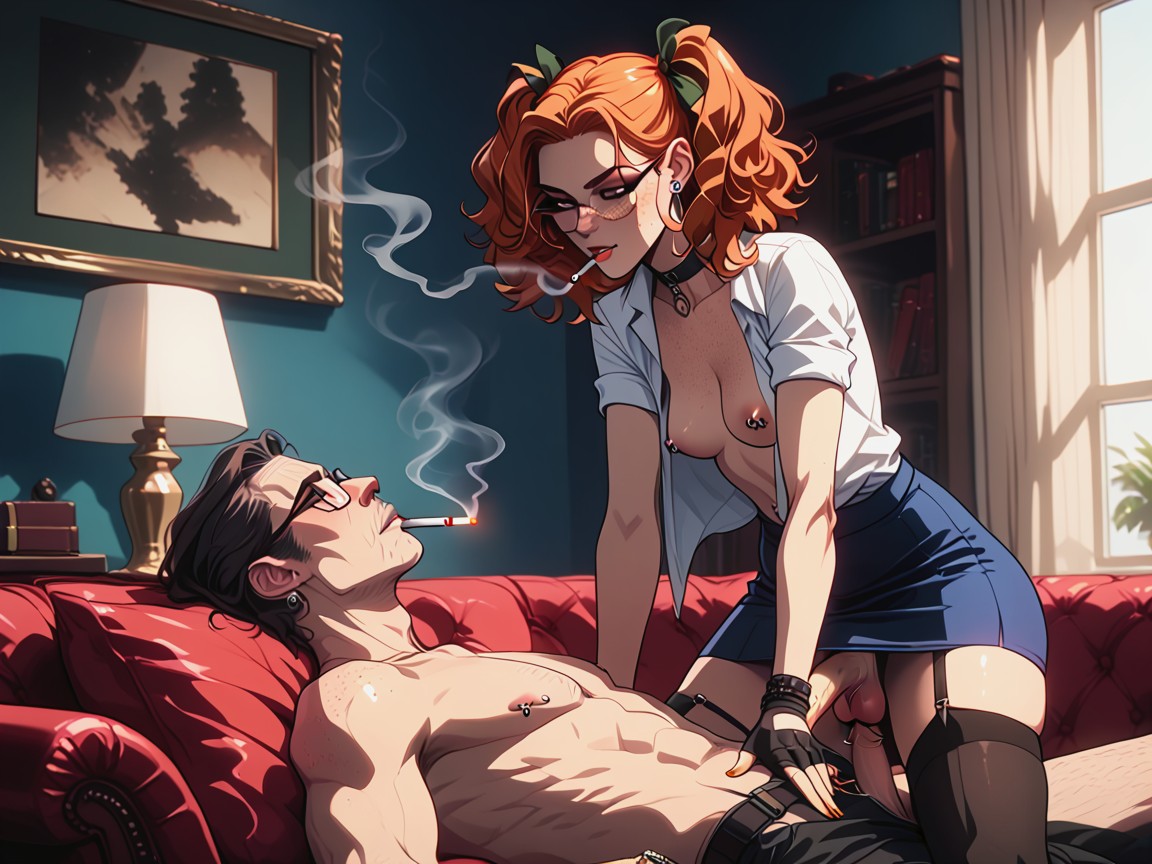 Dominant Futa, Facefuck, Fingerless Gloves Shemale AI Porn