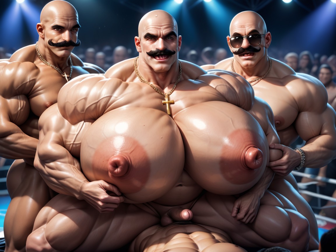 Gang Bang, Sunglasses, Big Pecs AI Gay Porn