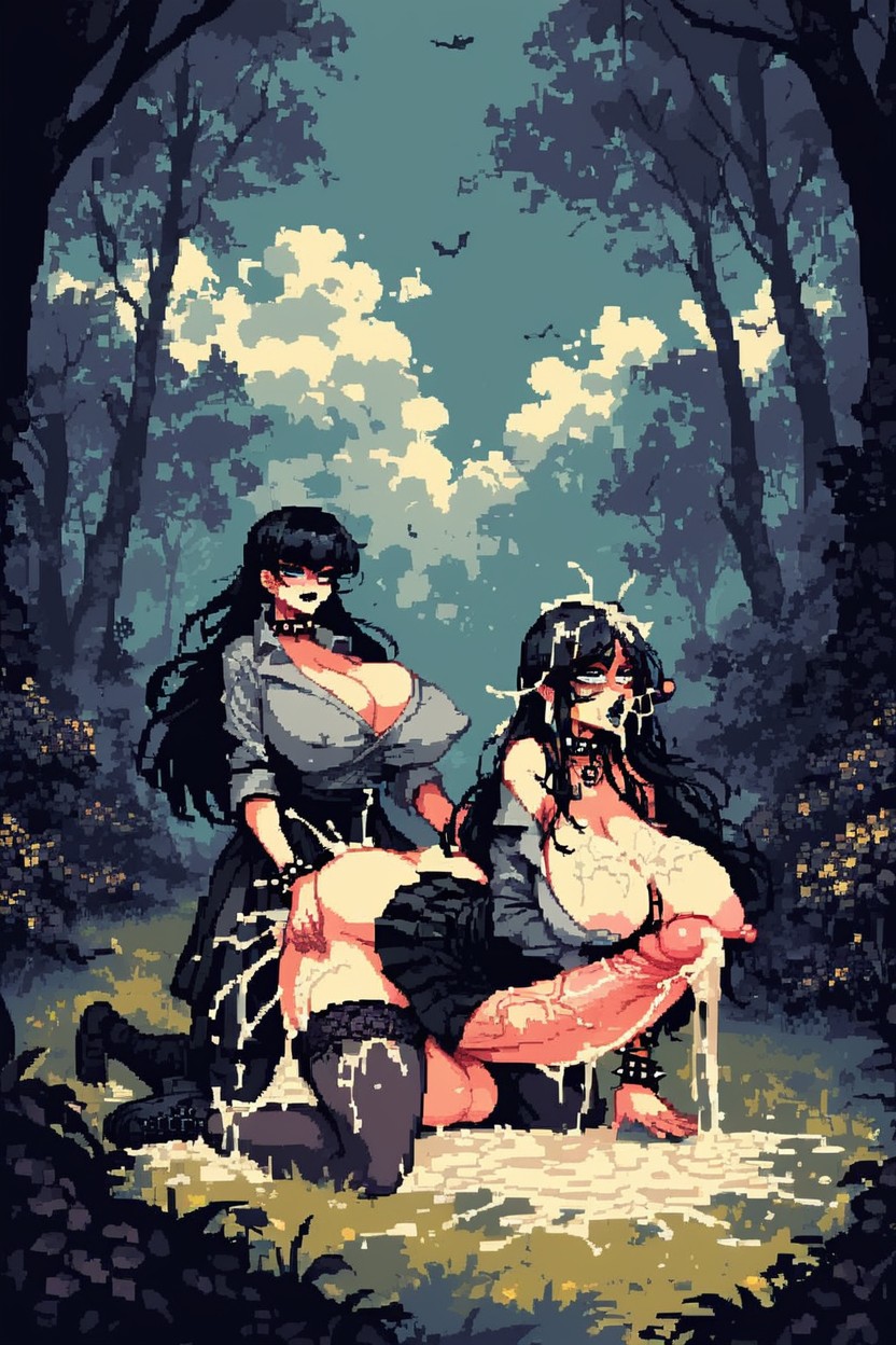 Pénis Plus Grand Que Le Corps, Futanari Dominating, Black Hair Porno IA transsexuelle