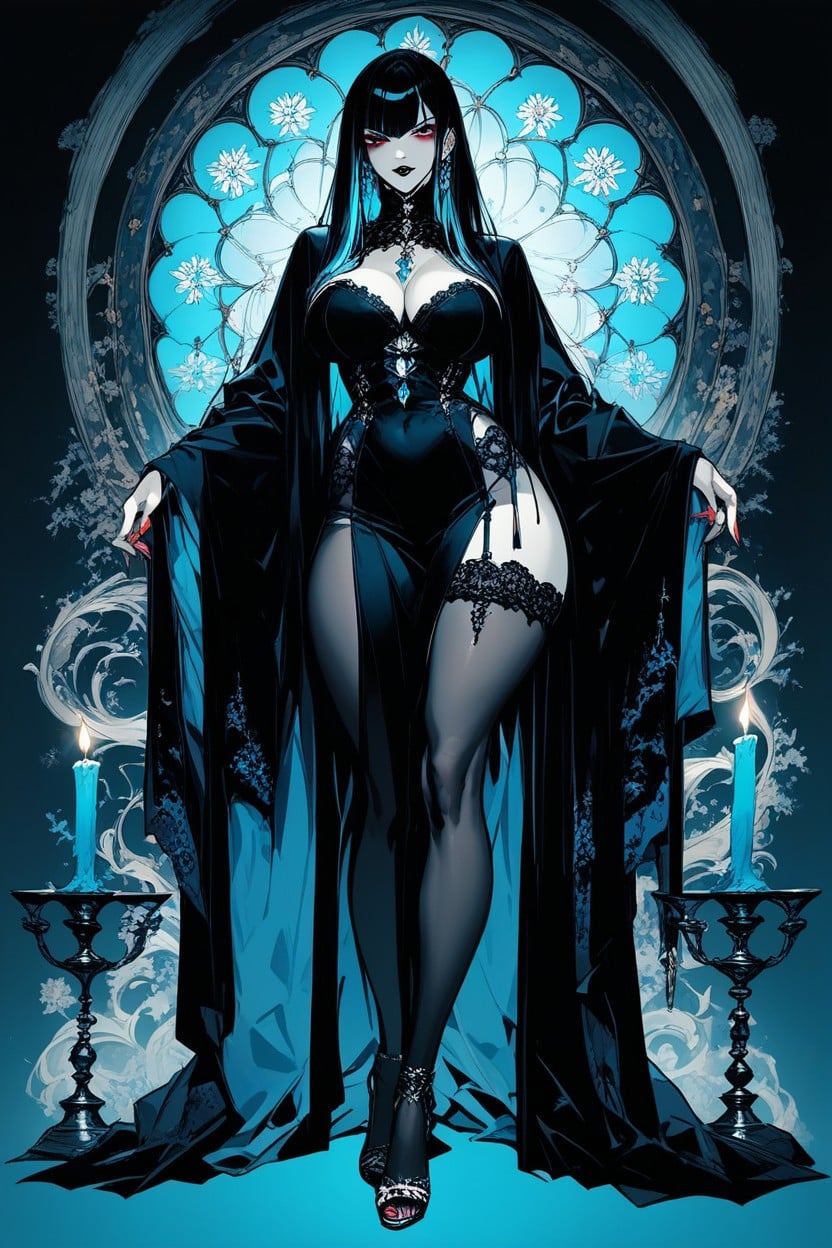 Pale Skin, 18+, Gothic Makeup Hentai AI Porn