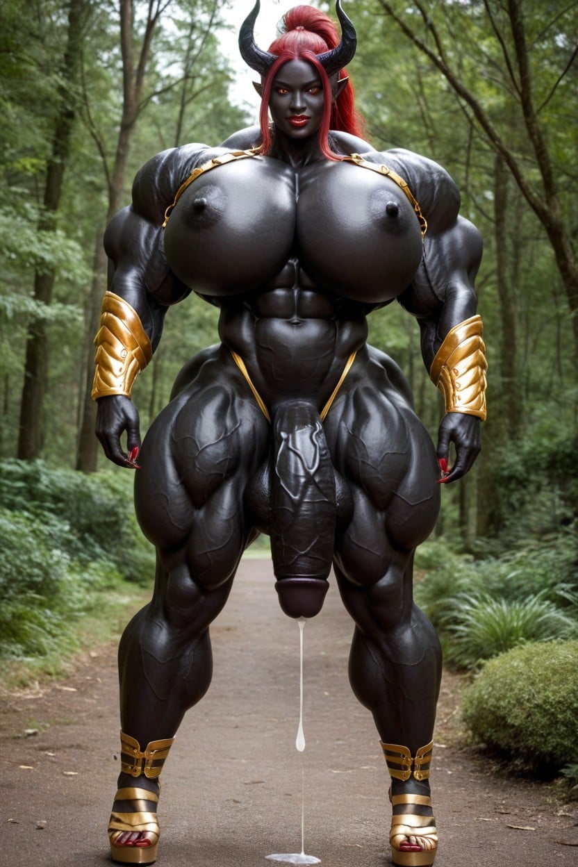 Impossibly Gigantic Black Cock, Venom Futanari, Musculosa Porno shemale IA