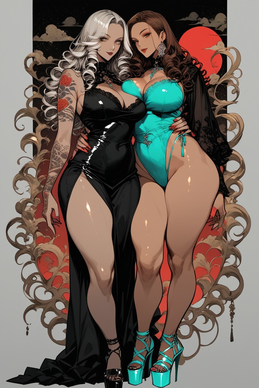Thick Thighs, High Definition Gothic Fantasy, Curvy Hentai AI Porn