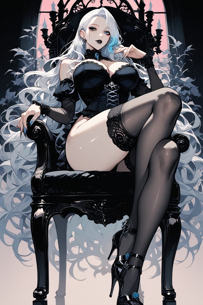 25+, Permed Hair, Vampire Woman Hentai AI Porn