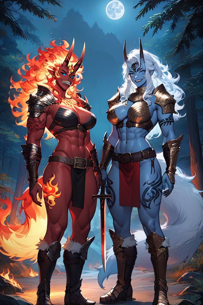 Large Metal Shield Straped To Right Arm, Large Breasts, Sword On Hip Hentai AI Porn
