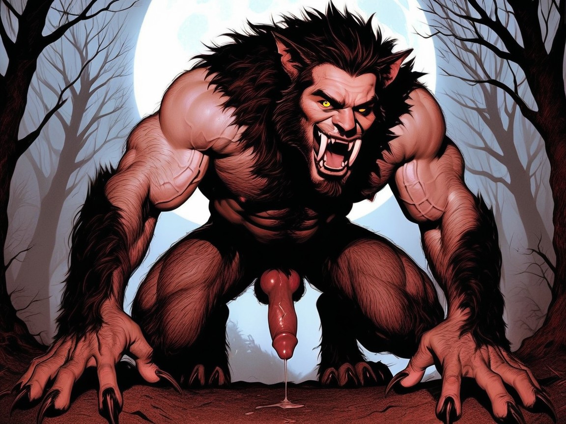 Facial Expression, Semi Naked, Large Fangs Massive Incisors Porno IA Gay
